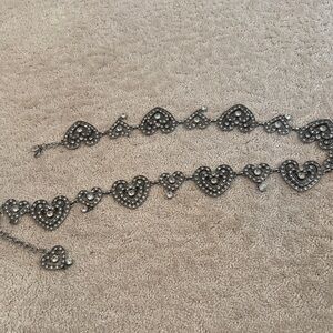 Brighton vintage sling belt. Heart Shaped Silver Tone Belt